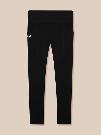 Black Apex Training Leggings with a high waistband and Castore logo on the thigh