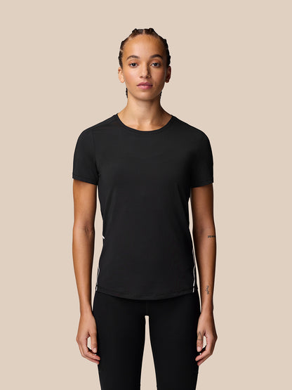 Front view of a model wearing Apex Training T-Shirt in black with a crew neck