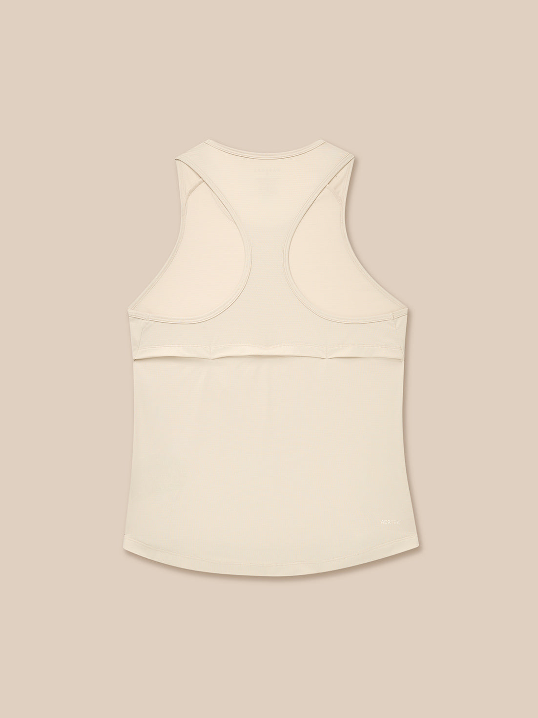 Front view of stone Adapt Training Tank Top with crew neckline and smooth fabric.