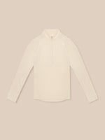 Stone colored Adapt Training long sleeve half zip top, front view