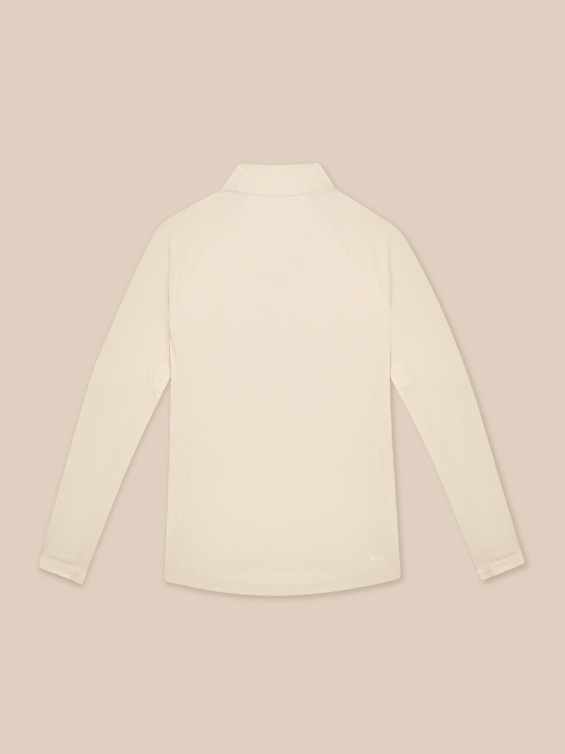 Back view of stone Adapt Training long sleeve half zip top