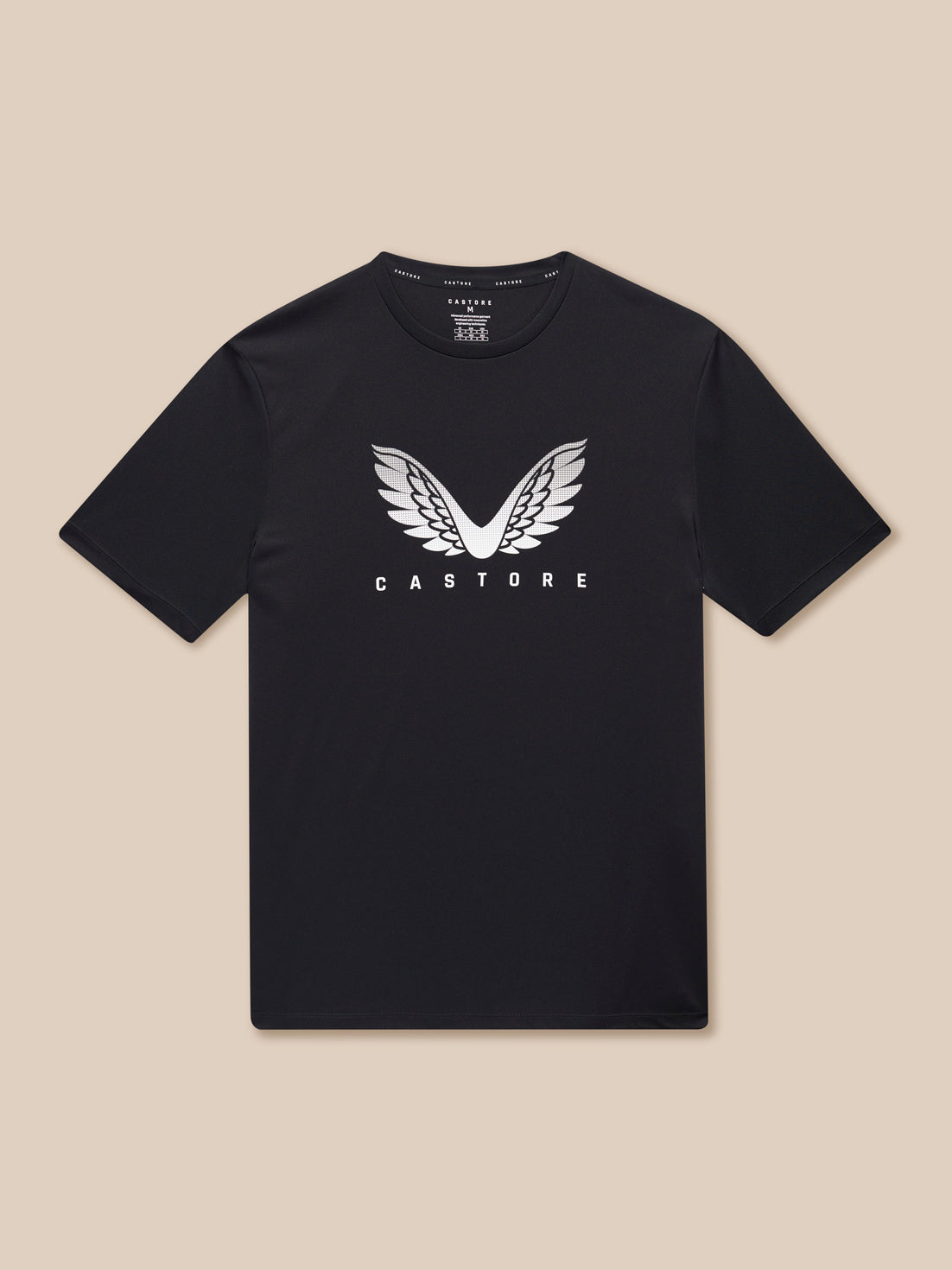 Black Adapt Graphic Training T-Shirt with white Castore wings logo on chest