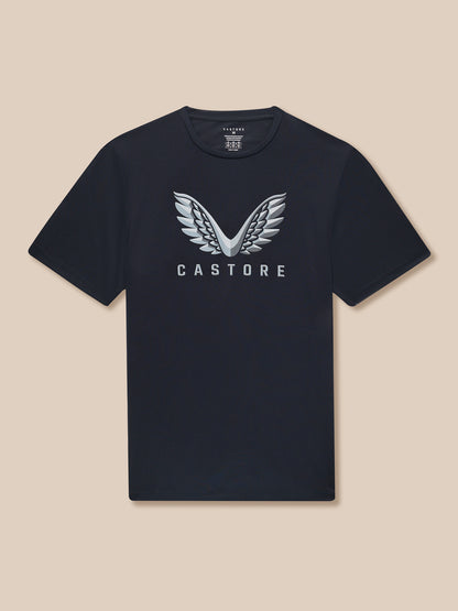 Navy Graphic Training T-Shirt with large Castore wings graphic on the chest