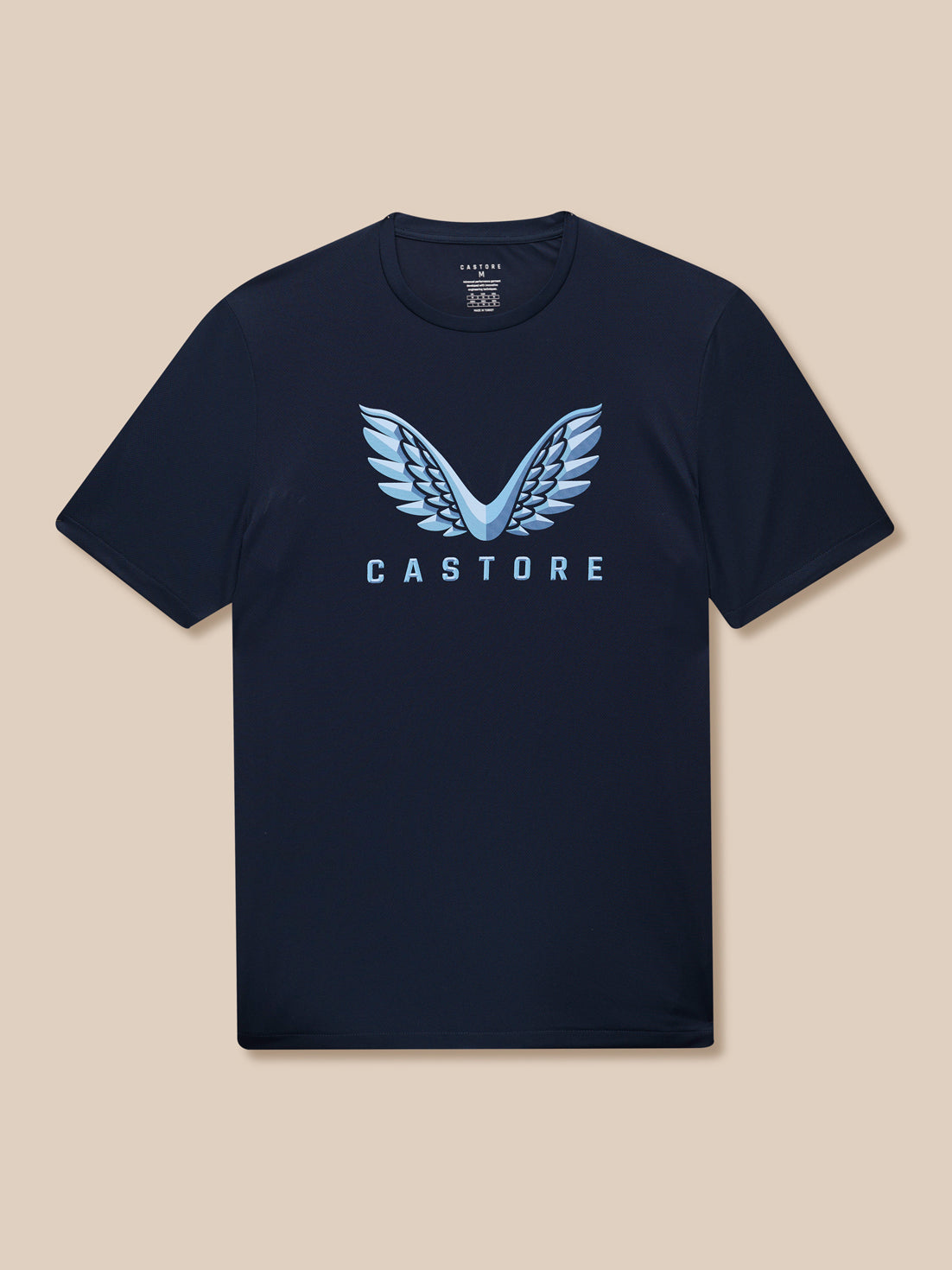 Graphic Training T Shirt in midnight navy featuring a blue Castore wings logo on the chest