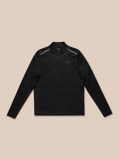 Black Apex Training 1/4 Zip Top with stand collar and reflective branding