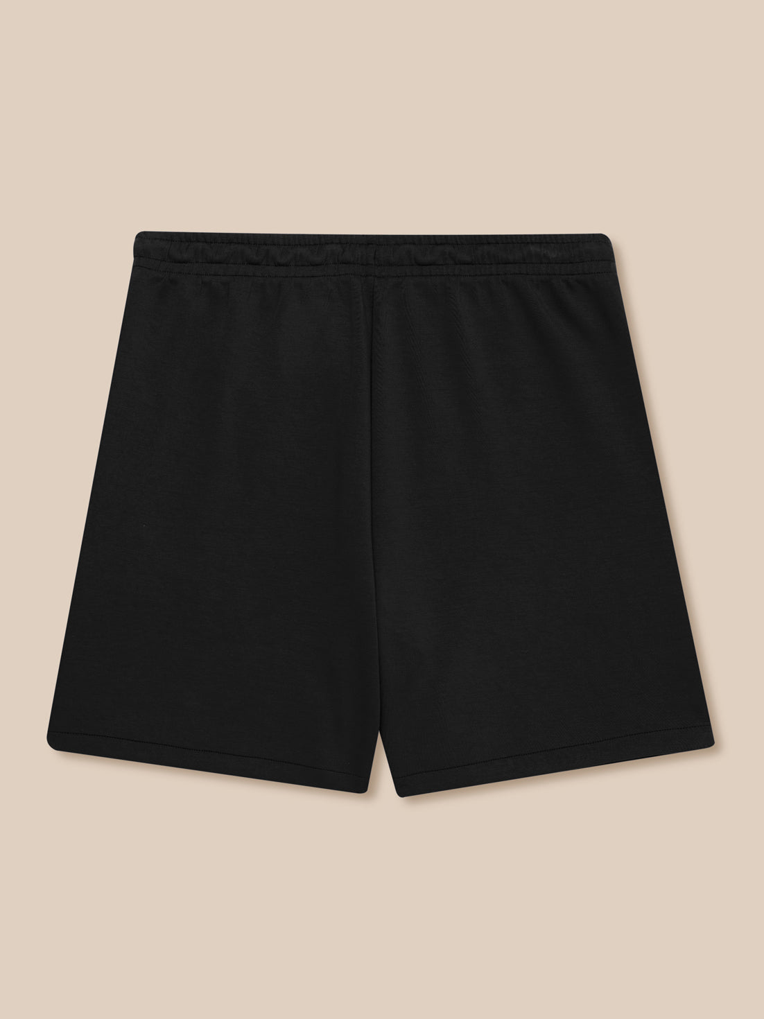 Back view of black Travel Lifestyle Shorts with an elasticated waistband