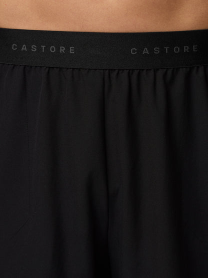 Back view of black Adapt Training Shorts waistband with Castore branding along the elastic.