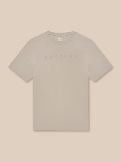 Rock Grey crew neck graphic lifestyle T-shirt with a faint Castore graphic across the chest