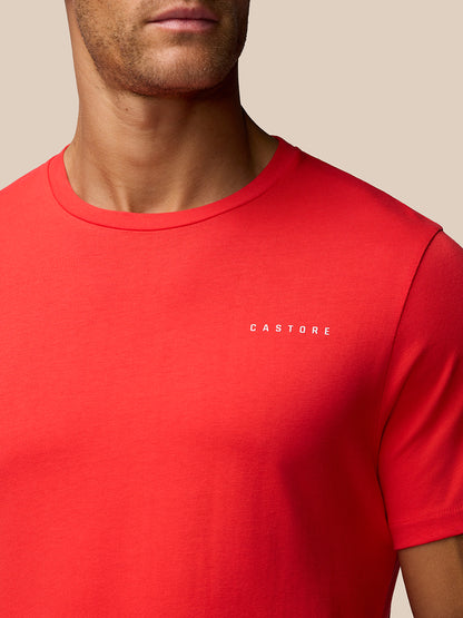 Graphic Training T‑shirt in poppy red with a small white Castore logo on the chest