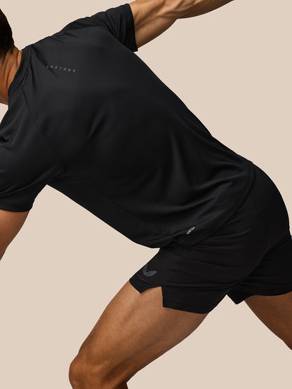Rear-side view of Adapt Training 5 Inch Shorts in black with ProTek branding