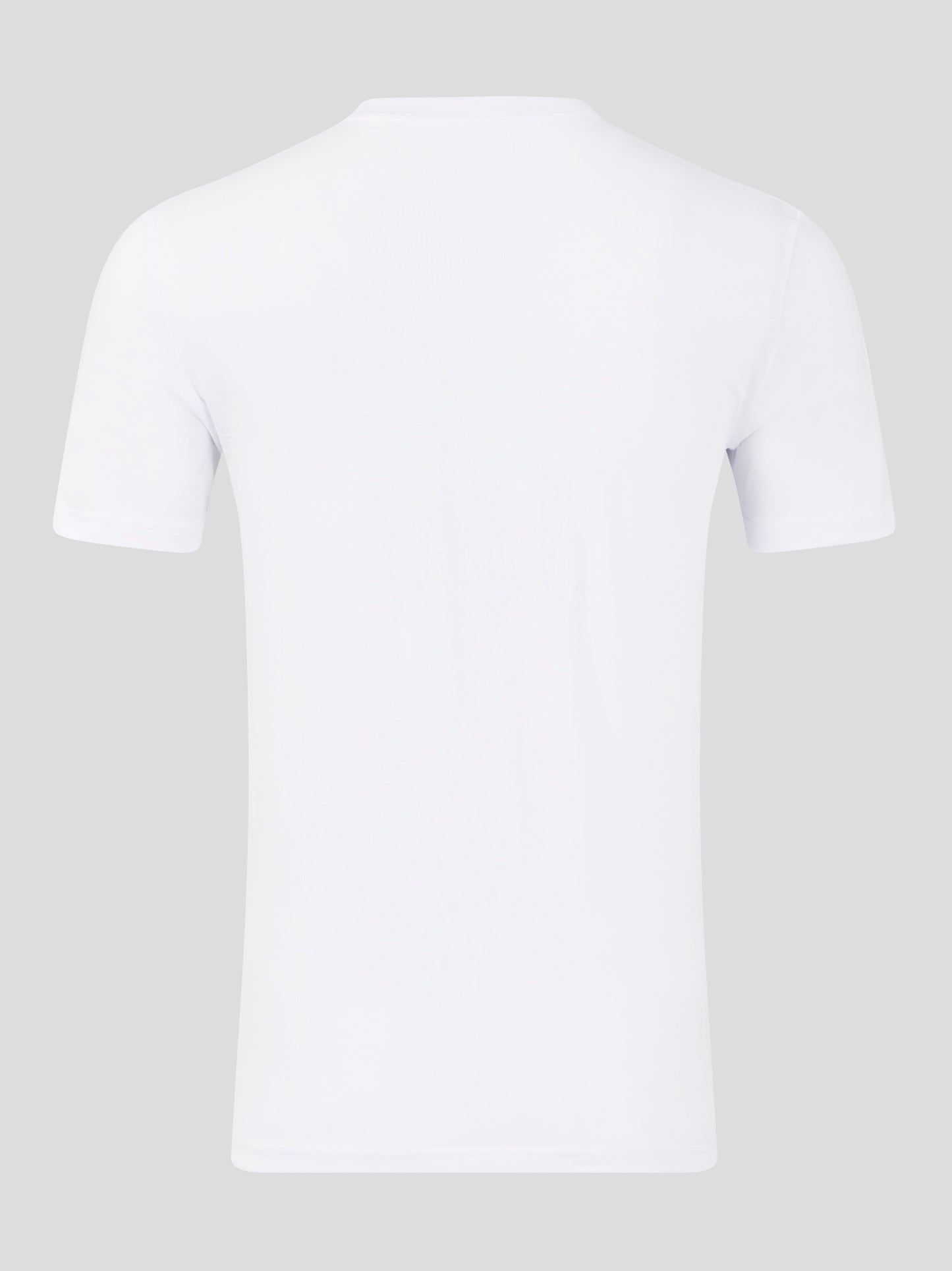 Back view of white Majesticks Graphic T-Shirt highlighting the crew neck and shoulder area.
