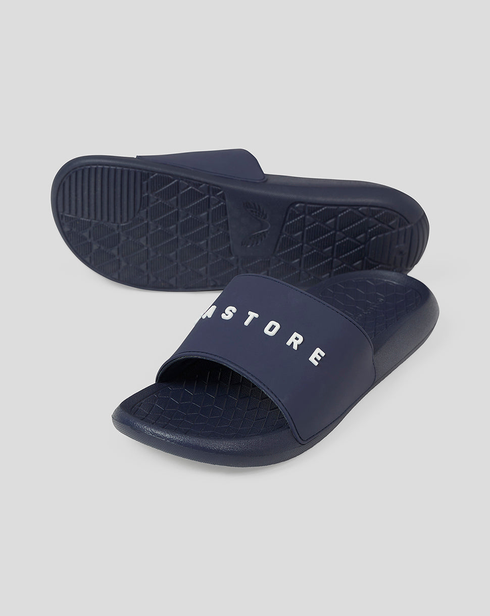 Navy Castore Active Slider with PU strap textured footbed and ridged outsole