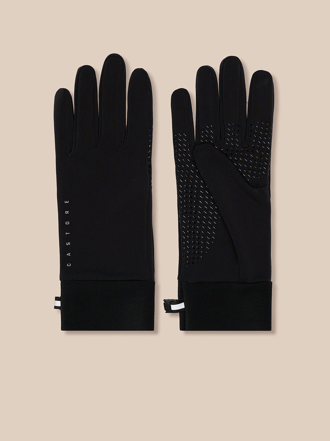 Pair of black Pursuit Gloves with silicone palm grip and reflective Castore logo