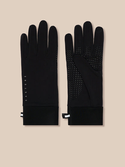 Pair of black Pursuit Gloves with silicone palm grip and reflective Castore logo