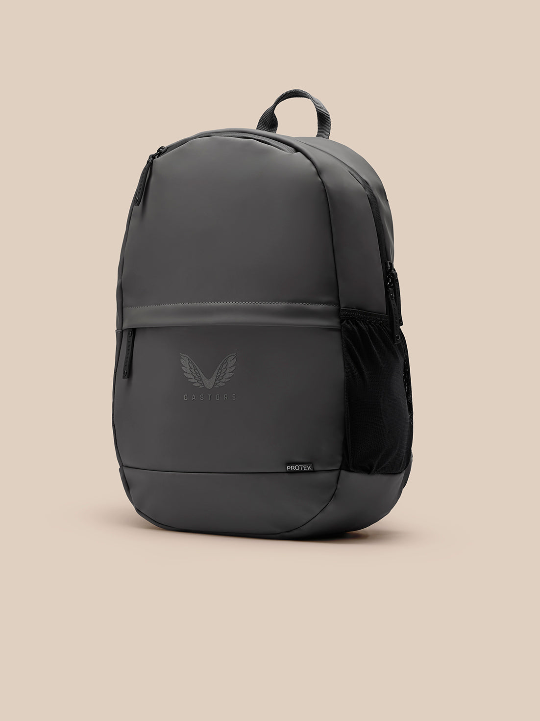 Charcoal Active Backpack featuring Castore logo and front zipper pocket
