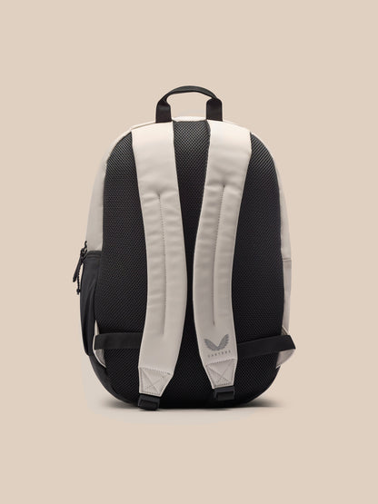 Active Backpack Rock Grey back view highlighting padded shoulder straps and back panel