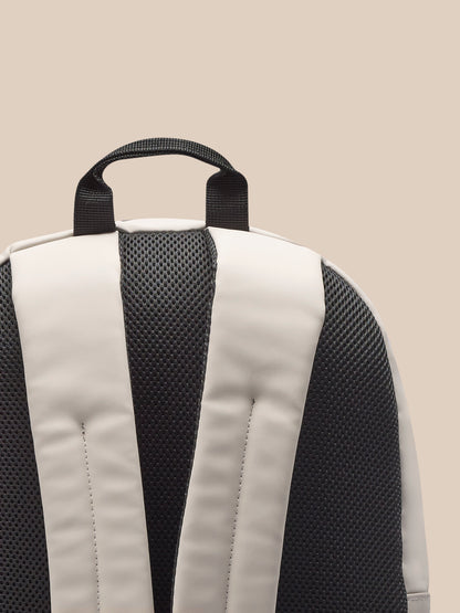 Rock Grey Active Backpack back panel with padded mesh and top carry handle