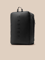 Black Pursuit Large Backpack with vertical CASTORE lettering and front zip pocket.
