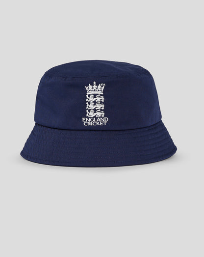 Navy England Cricket bucket hat with embroidered crest