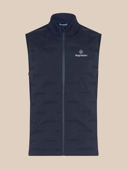Navy Majesticks lightweight sleeveless hybrid gilet with stand collar and full front zip
