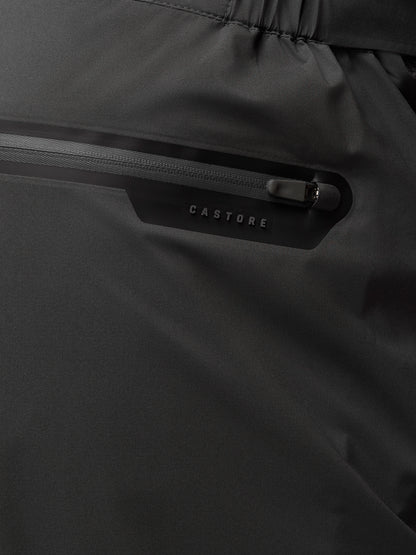 Close-up of leg zipper with ProTek branding on dark fabric