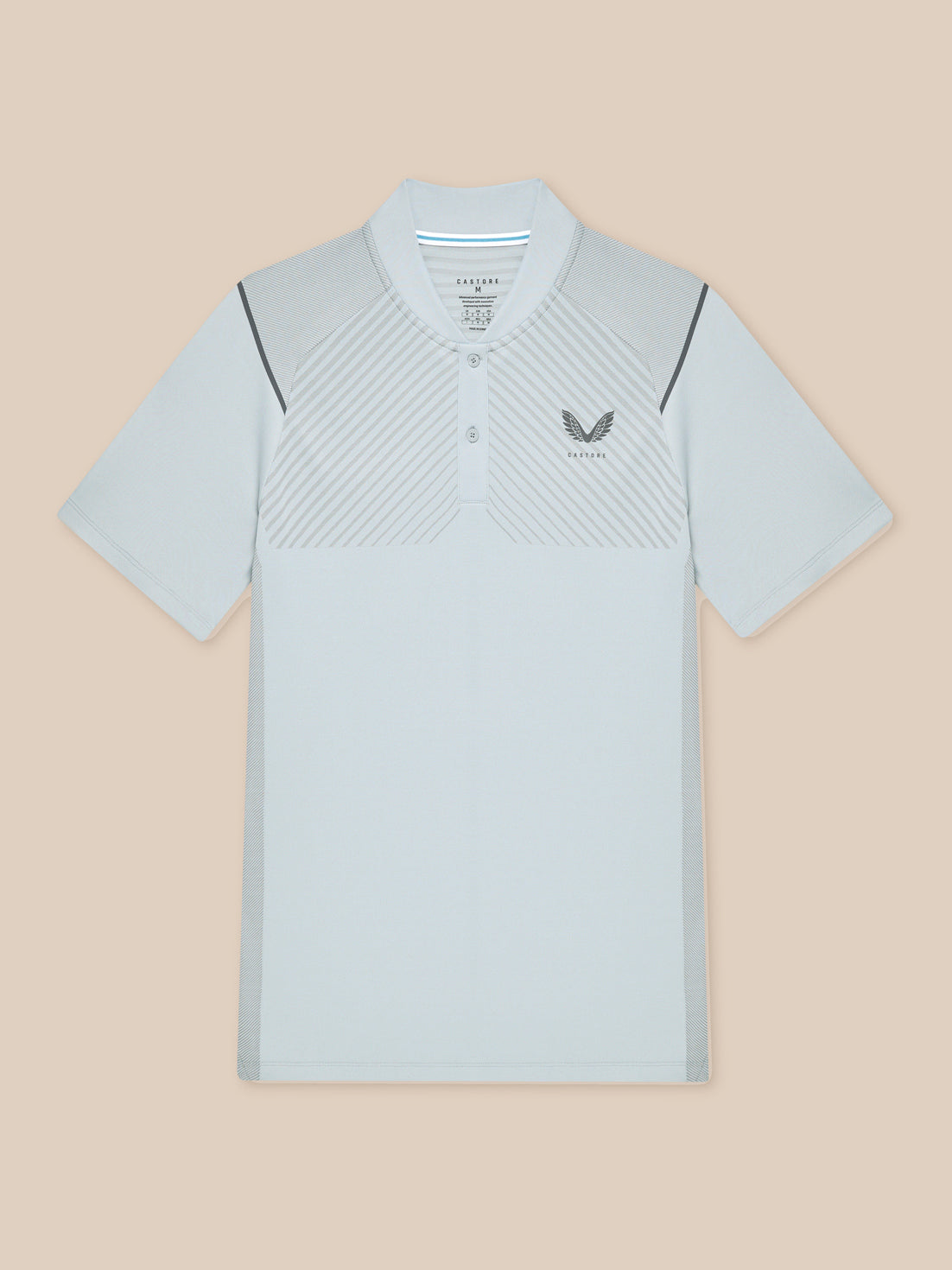 Pinnacle Golf LVS Polo in mid grey featuring vented knit panels and side split hems