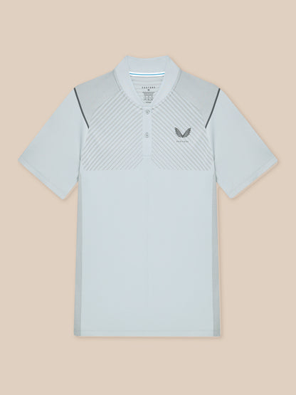 Pinnacle Golf LVS Polo in mid grey featuring vented knit panels and side split hems