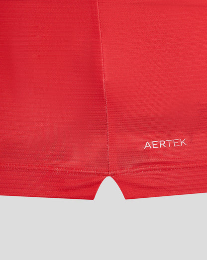 Back view of red Majesticks Golf Club polo showing Castore branding along the back and shoulder lines