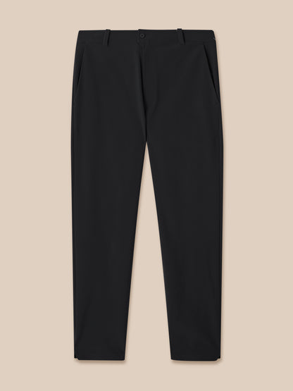 Front view of black Golf Pinnacle Trouser 34 with waistband belt loops and front pockets