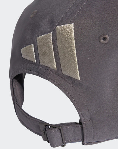 Back view of grey Audi Team cap with adjustable strap and light grey three bar logo.