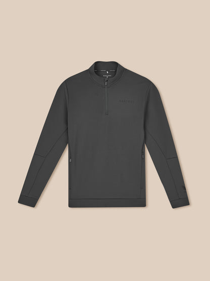 Gunmetal Men’s Flex Long Sleeve Quarter Zip Sweatshirt with zip pockets and Castore branding on chest and left cuff
