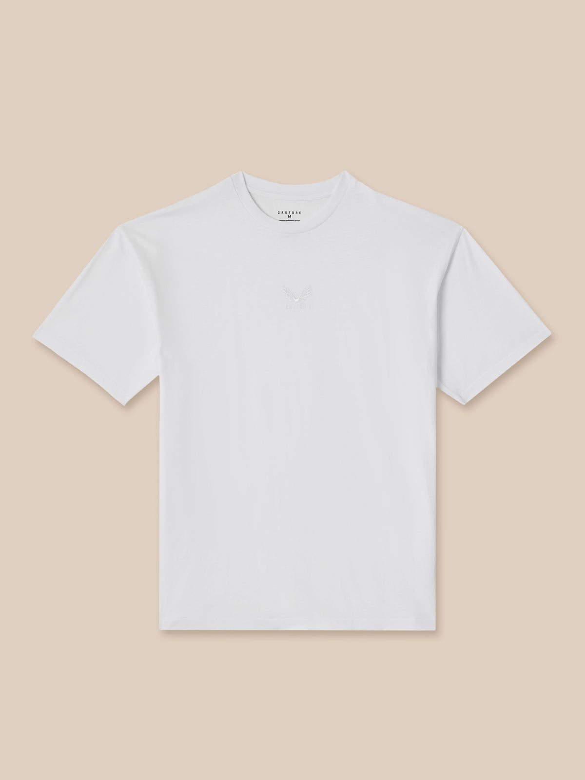 White t-shirt on a beige background