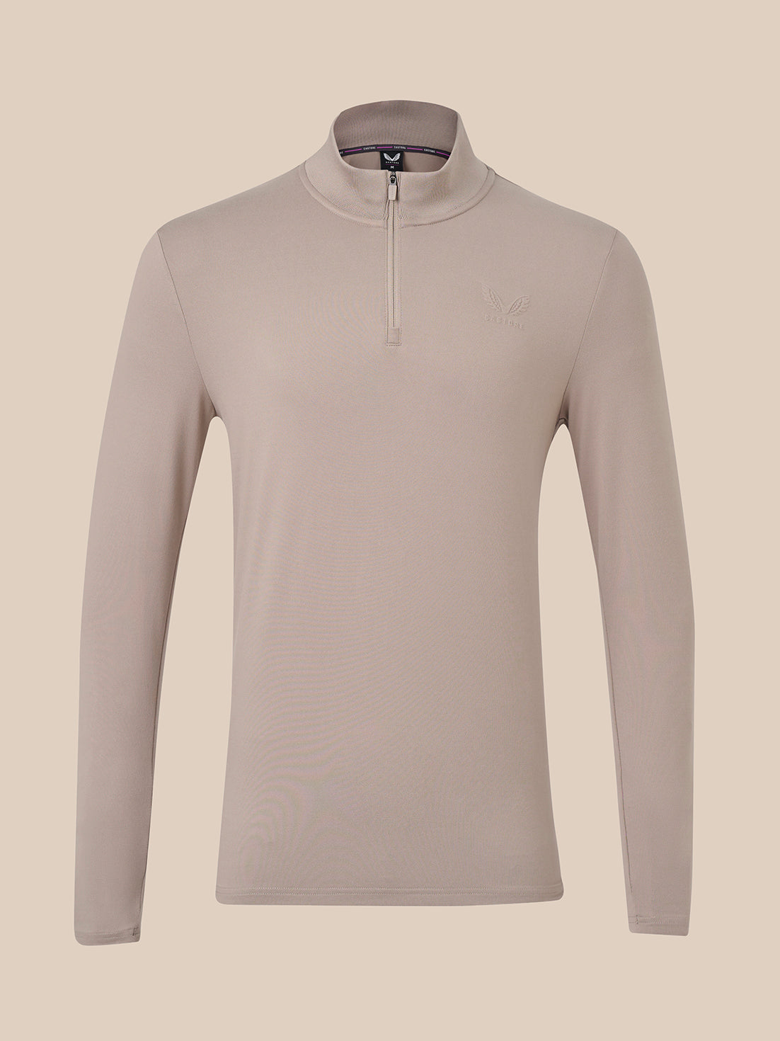 Herren Elevated Lifestyle Slim Fit 1/4-Zip-Oberteil – Taupe