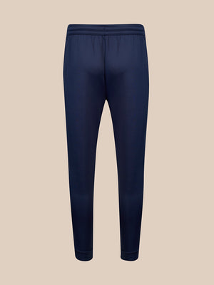 Navy pants on a white background