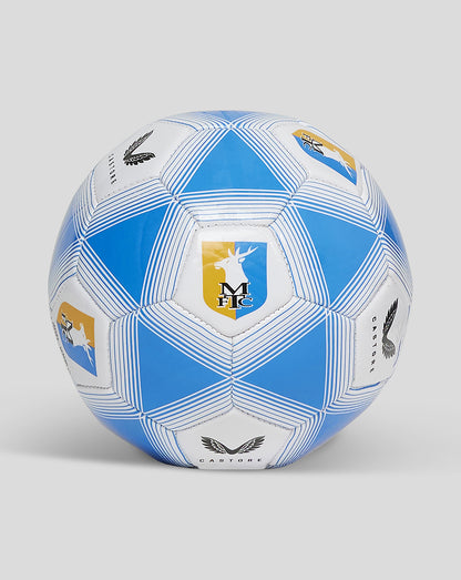 Mansfield Size 1 football with blue white striped panels and club crest