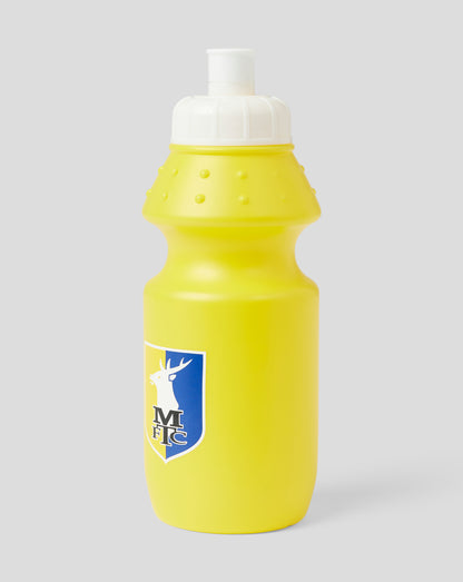 Mansfield water bottle with white lid and crest visible on the front