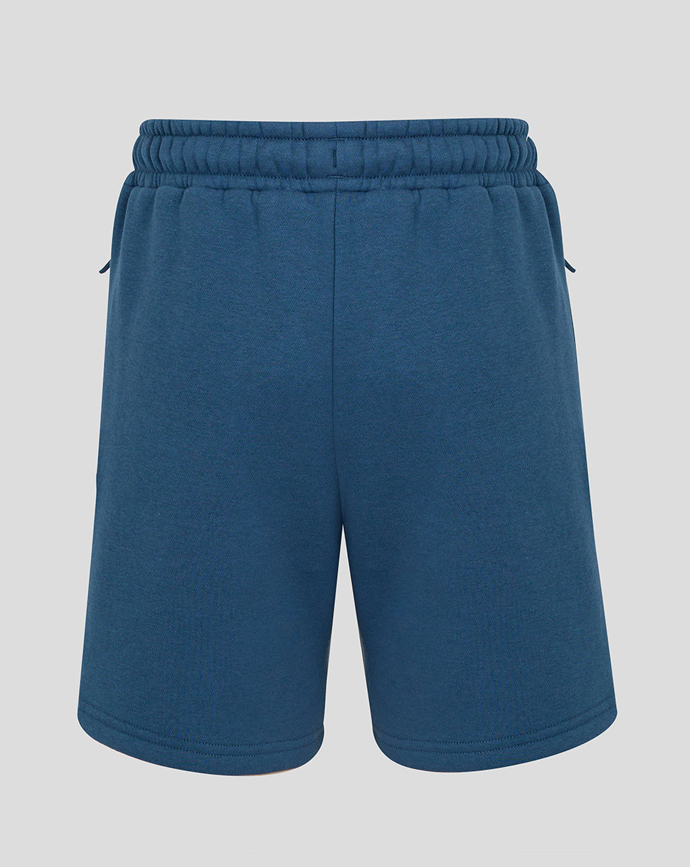 Blue shorts on a light gray background