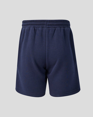 Navy blue shorts on a light gray background