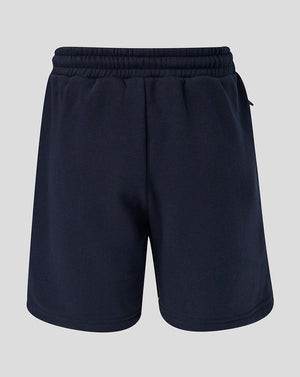 Navy blue shorts on a light gray background