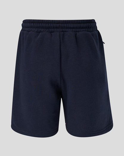 Navy blue shorts on a light gray background