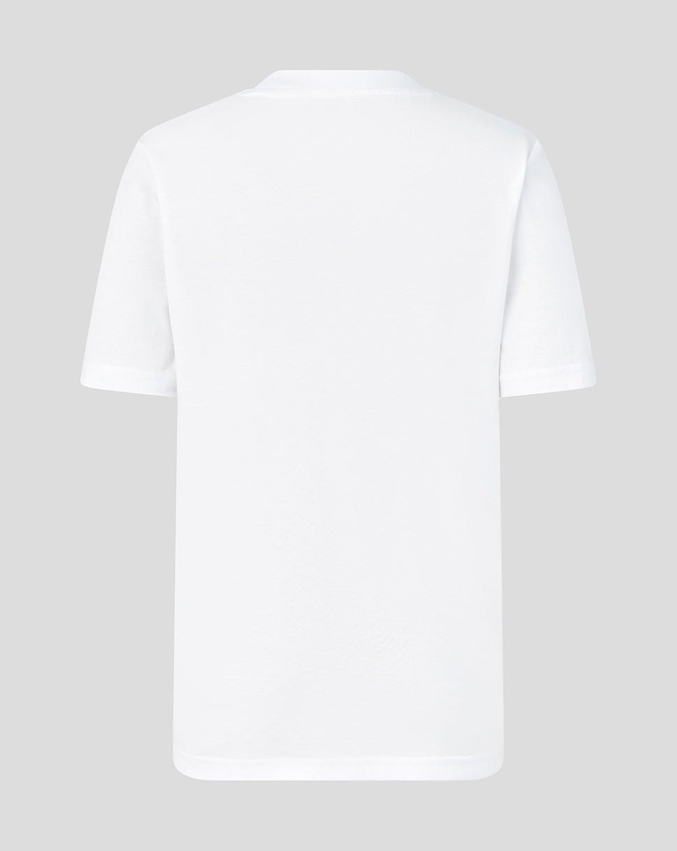 White t-shirt on a light gray background