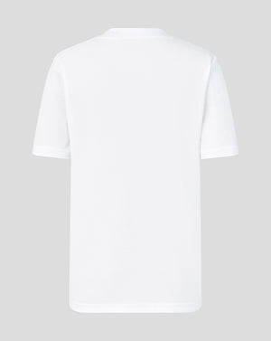 White t-shirt on a light gray background