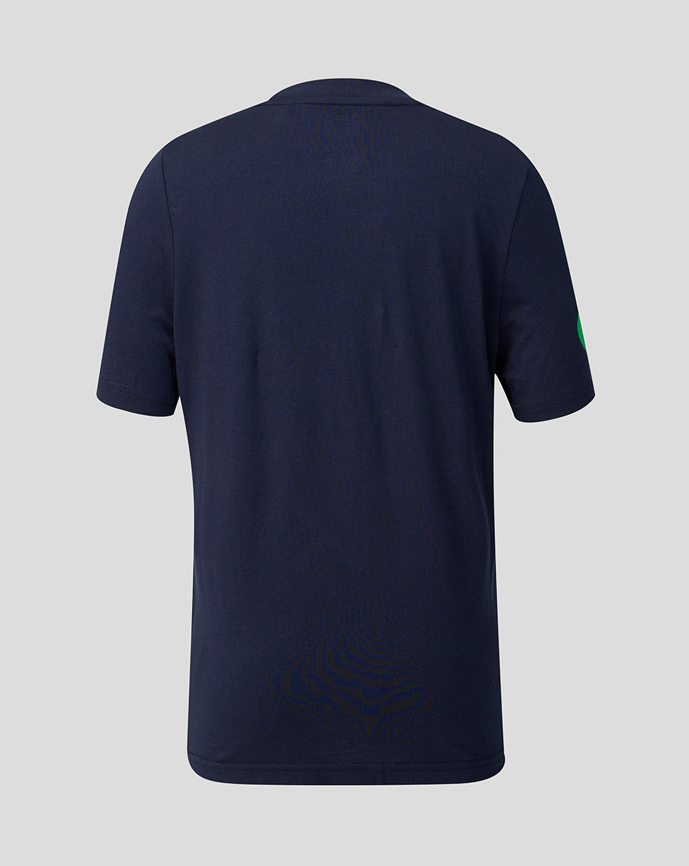 Back view of navy Leicester Tigers 2026/27 Travel T-Shirt