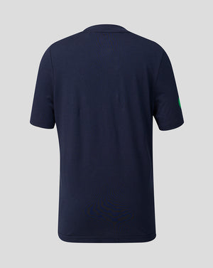 Back view of navy Leicester Tigers 2026/27 Travel T-Shirt