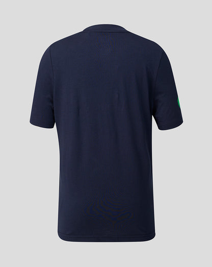 Back view of navy Leicester Tigers 2026/27 Travel T-Shirt