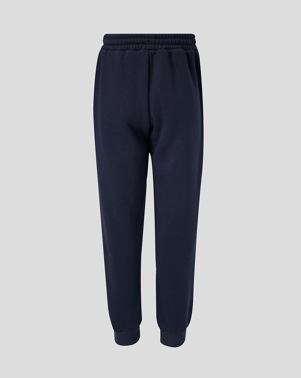 Navy blue sweatpants on a light gray background