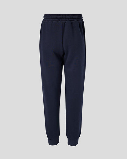 Navy blue sweatpants on a light gray background
