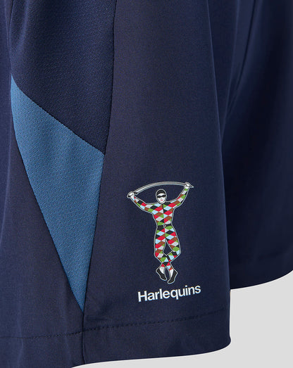 Navy sports kit with colorful graphic and 'Harlequins' branding on a white background