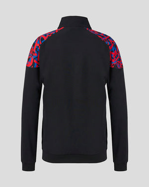 Rangers Matchday black walk out jacket on a grey background
