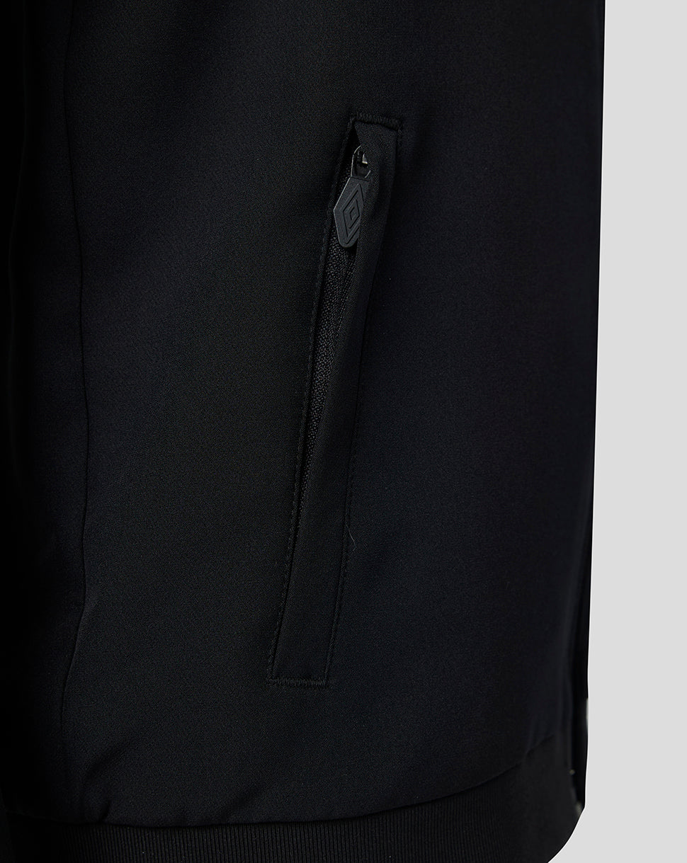 Rangers Matchday black walk out jacket on a grey background